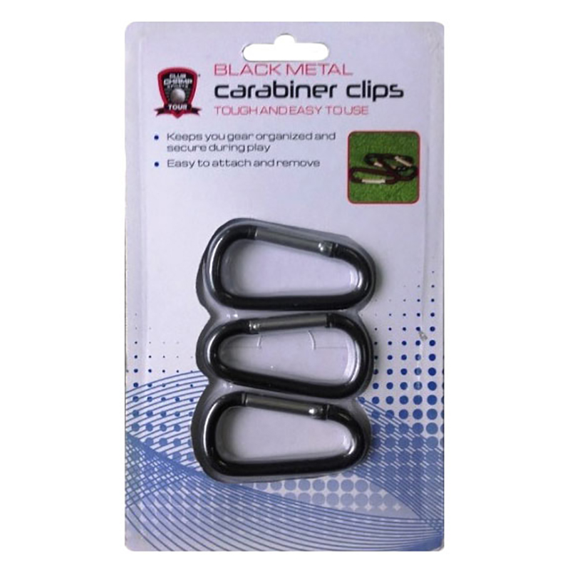 Golf Gifts & Gallery Carabiner Clips - 3 Pack, Black